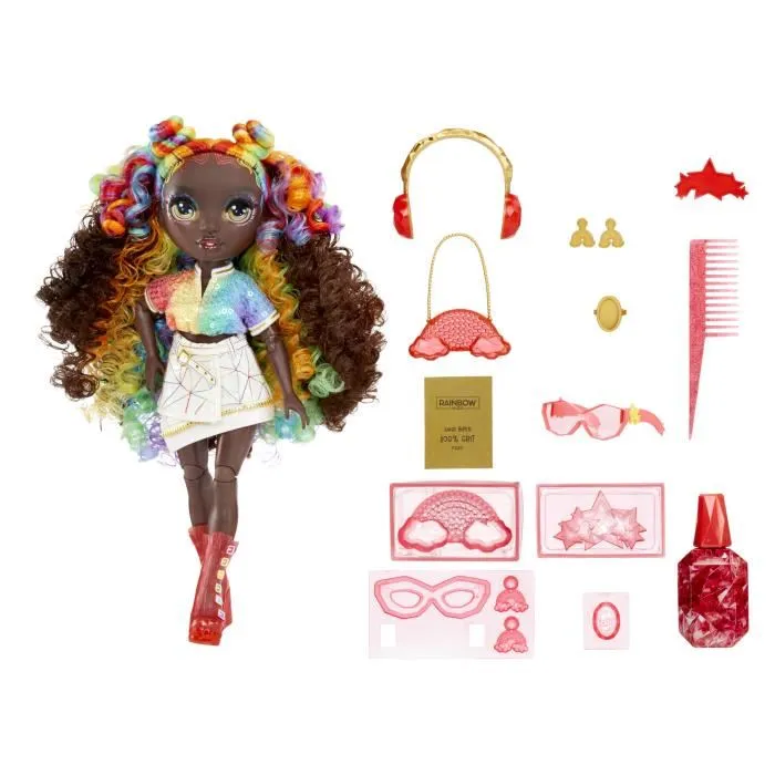 Rainbow High Poupee Mannequin Iris Bow 27 cm avec Cristaux et 5 Accessoires (Sac a Main, Bague) - Jeu Creatif pour Enfants Rainbow High Poupee Mannequin Iris Bow 27 cm avec Cristaux et 5 Accessoires (Sac a Main, Bague) - Jeu Creatif pour Enfants