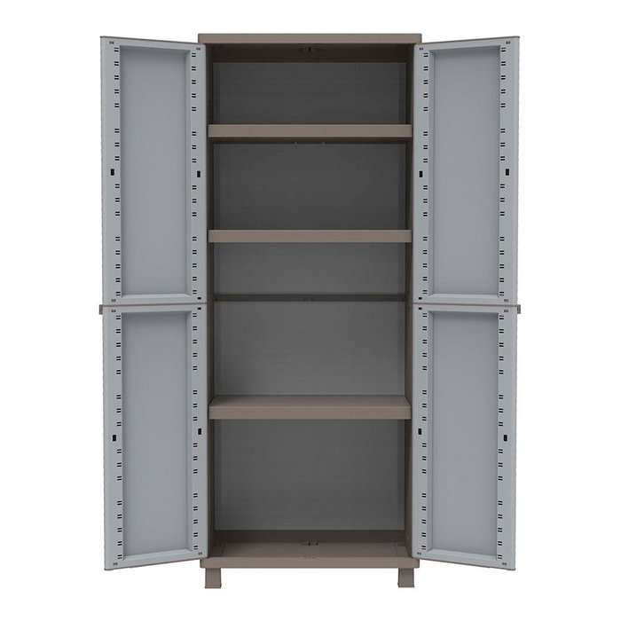 Armoire à balai Terry Jrattan 369 Gris 68 x 37,5 x 170 cm Plastique 3 Etagères Armoire à balai Terry Jrattan 369 Gris 68 x 37,5 x 170 cm Plastique 3 Etagères