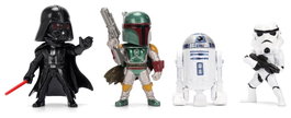 Jada Toys Set de 4 Figurines Star Wars Métalliques de 6 cm (Dark Vador, R2-D2, Stormtrooper, Boba Fett) inevitable
