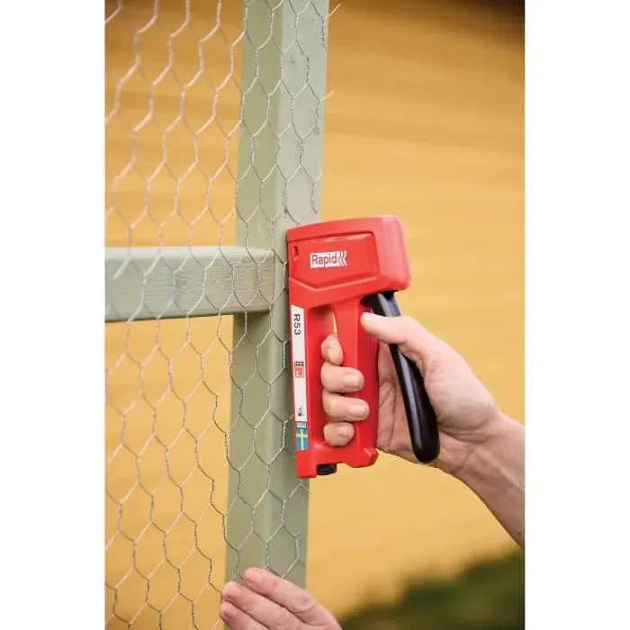 Rapid R53 Agrafeuse murale manuelle ergonomique pour bois et tissu - Compatible agrafes 53/4-10mm - Fabriquée en Suède - 5001661