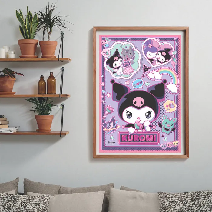 Clementoni Puzzle Compact 1000 pièces - Kuromi - 70 x 50 cm avec Poster