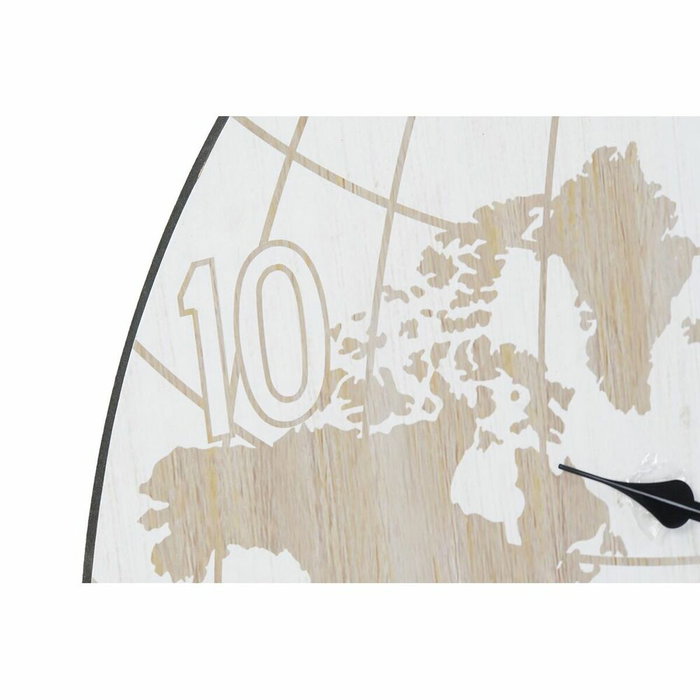 Horloge Murale DKD Home Decor Noir Beige Métal MDF Mappemonde (58 x 8 x 58 cm)