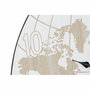 Horloge Murale DKD Home Decor Noir Beige Métal MDF Mappemonde (58 x 8 x 58 cm)