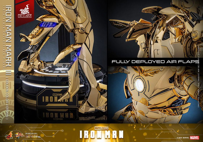 Iron Man figurine Movie Masterpiece Diecast 1/6 Iron Man Mark III (Gold Color Version) Hot Toys Exclusive 33 cm Iron Man figurine Movie Masterpiece Diecast 1/6 Iron Man Mark III (Gold Color Version) Hot Toys Exclusive 33 cm