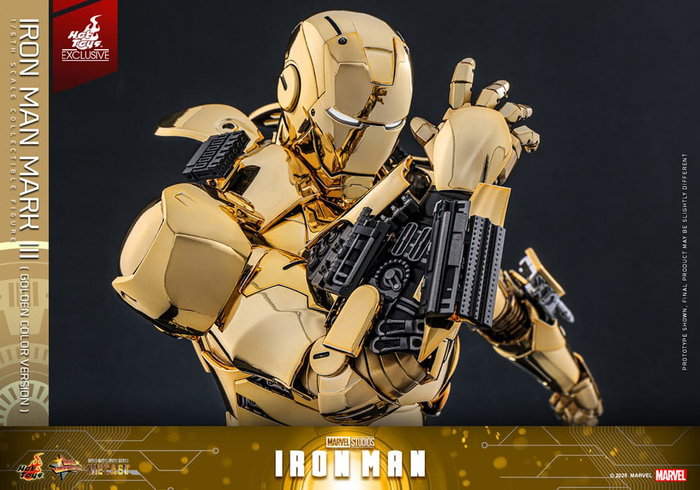 Iron Man figurine Movie Masterpiece Diecast 1/6 Iron Man Mark III (Gold Color Version) Hot Toys Exclusive 33 cm Iron Man figurine Movie Masterpiece Diecast 1/6 Iron Man Mark III (Gold Color Version) Hot Toys Exclusive 33 cm