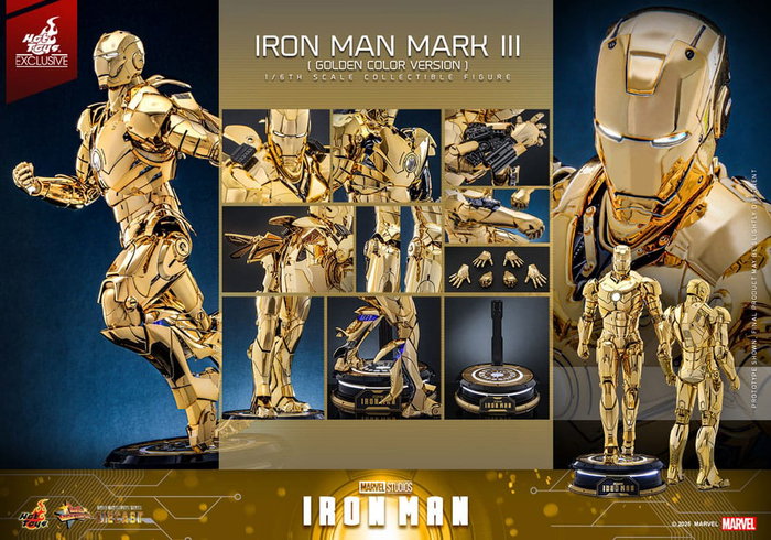 Iron Man figurine Movie Masterpiece Diecast 1/6 Iron Man Mark III (Gold Color Version) Hot Toys Exclusive 33 cm Iron Man figurine Movie Masterpiece Diecast 1/6 Iron Man Mark III (Gold Color Version) Hot Toys Exclusive 33 cm