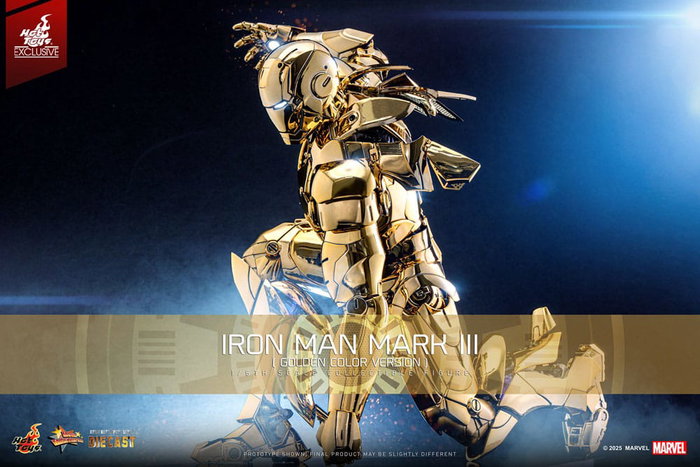 Iron Man figurine Movie Masterpiece Diecast 1/6 Iron Man Mark III (Gold Color Version) Hot Toys Exclusive 33 cm Iron Man figurine Movie Masterpiece Diecast 1/6 Iron Man Mark III (Gold Color Version) Hot Toys Exclusive 33 cm