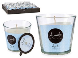Acorde Bougie Verre Algodon 28H Blanche 8x8x8 cm 120 g (Set de 12)