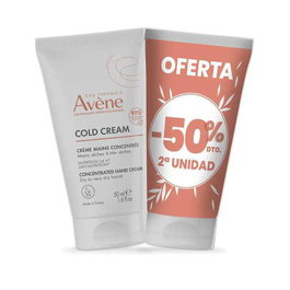 Avène Cold Cream Mains - Crème Mains - Lot de 2 x 50 ml - Pour Mains Sèches et Abîmées