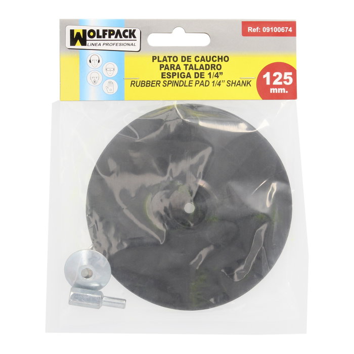 WOLFPACK LINEA PROFESIONAL Plateau de polissage 125mm en nylon avec tige