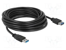 DELOCK Câble USB A vers USB A, 5m, Noir