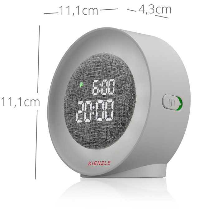 Kienzle Réveil Lumineux Rond Gris