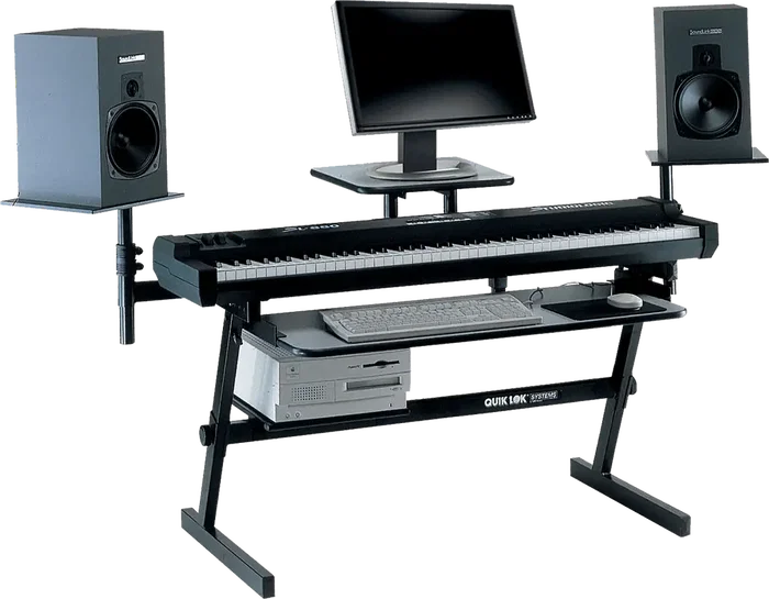 Quiklok Z716 Support pour Clavier Format Z Perfil Simple Acier Noir Hauteur Réglable Quiklok Z716 Support pour Clavier Format Z Perfil Simple Acier Noir Hauteur Réglable