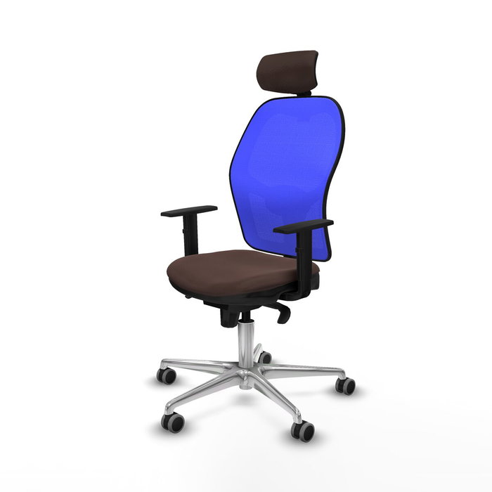 Piqueras y Crespo Chaise de Bureau Jorquera 1D086G2 Bleu et Brun foncé Piqueras y Crespo Chaise de Bureau Jorquera 1D086G2 Bleu et Brun foncé