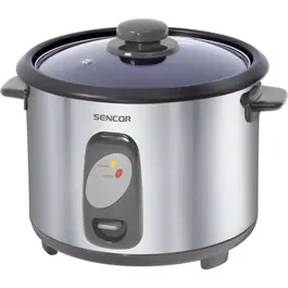 Sencor Cuiseur à Riz SRM 1800SS, Cuiseur Automatique 1,8 L (1,5 kg) Inox, Puissance 700 W, Couvercle Verre, pour Tout Type de Riz