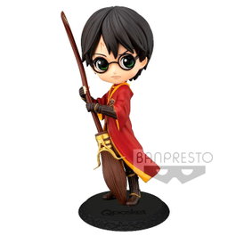 BANPRESTO Figura Harry Potter Q Posket A - Harry au Quidditch - Statuette de Collection - 14 cm