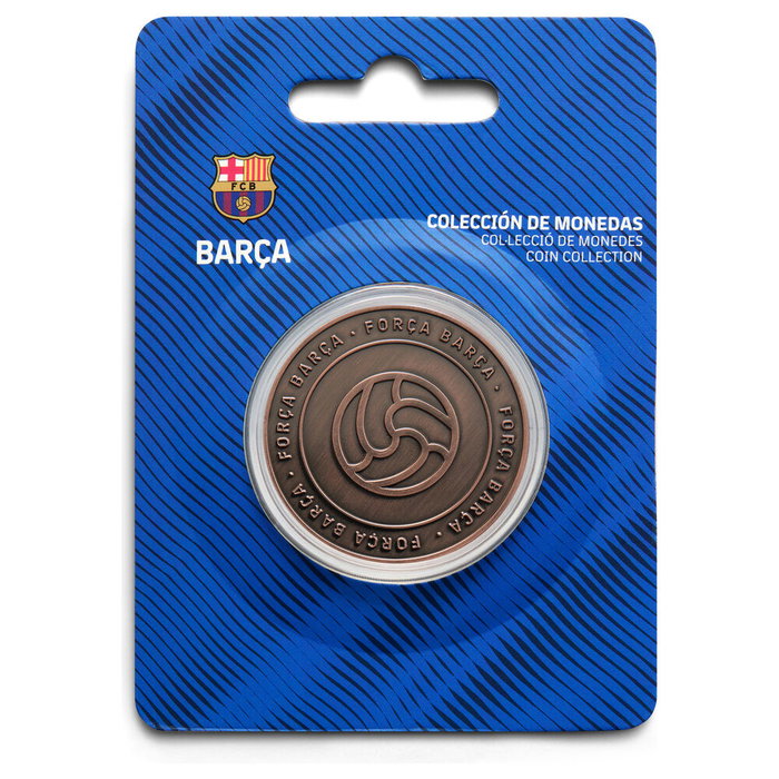 MOCILAB - Monnaie officielle Força Barça du FC Barcelona en cuivre - Zamak - Ø 4 cm - Sous capsule - Objet de collection