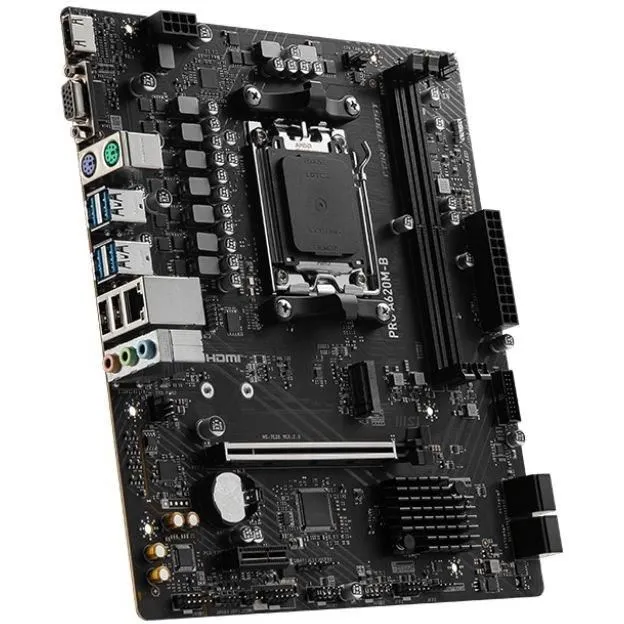 MSI PRO A620M-B Carte mère micro-ATX Socket AM5 (AMD Ryzen 7000/8000/9000, DDR5, M.2, USB Type-A)