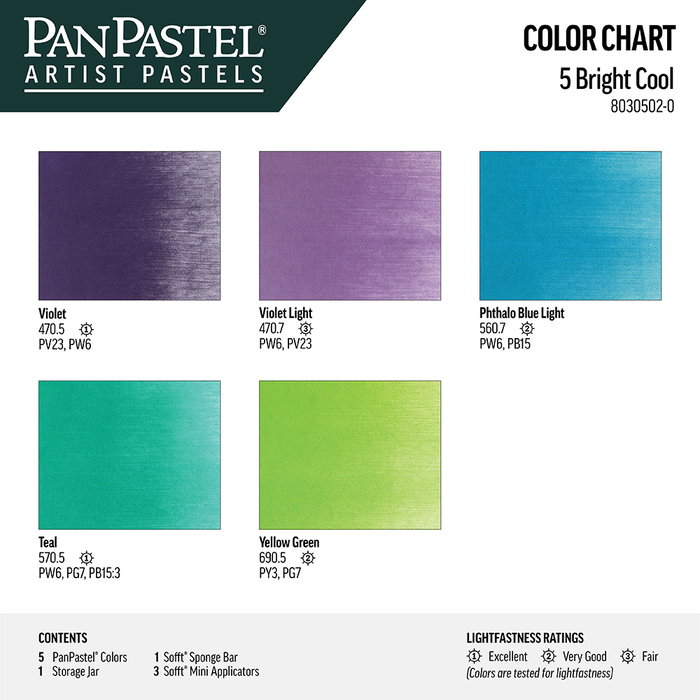 Panpastel Set 5 Colores brillantes fríos