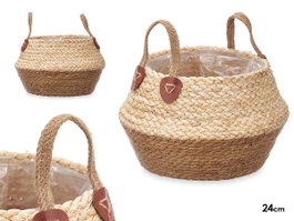 GIFTDECOR Panier pliable avec anses esparto mixte 24cm