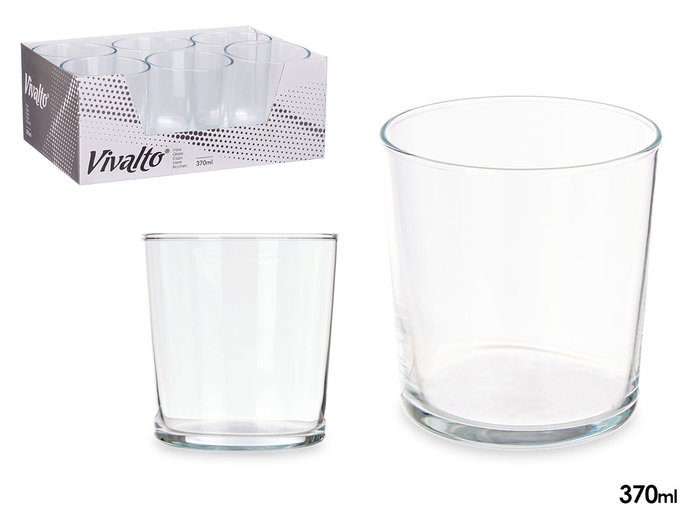 VIVALTO Lot de 24 verres à eau rectangulaires 370 ml VIVALTO Lot de 24 verres à eau rectangulaires 370 ml