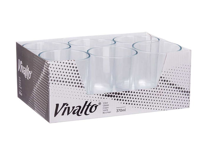 VIVALTO Lot de 24 verres à eau rectangulaires 370 ml VIVALTO Lot de 24 verres à eau rectangulaires 370 ml