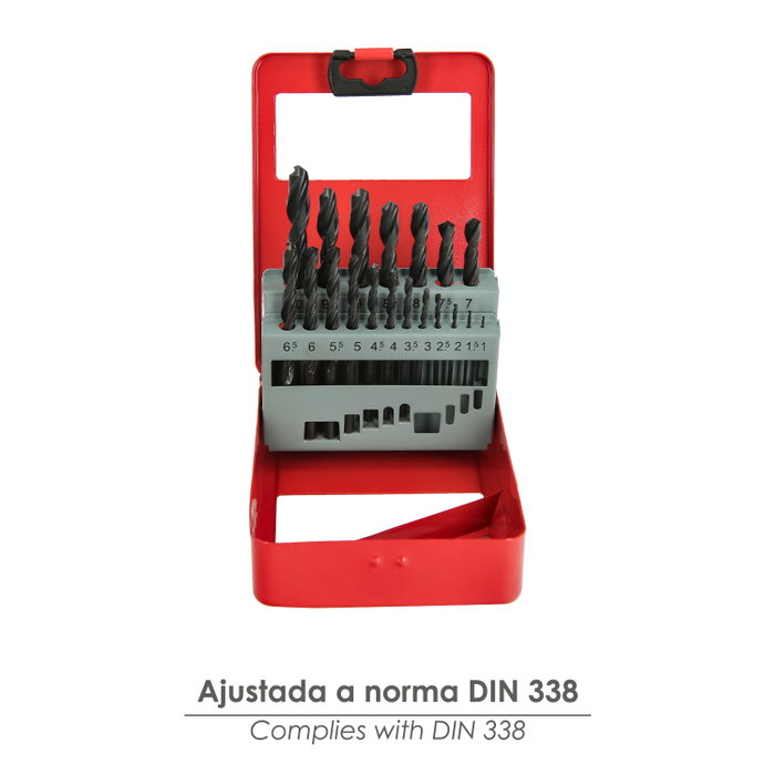WOLFPACK LINEA PROFESIONAL Coffret de forets HSS 1-10 mm, 19 unités