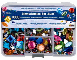 Kreul Set de gemmes décoratives transparentes multicolores, 1000 pièces