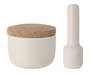 Berghoff 3950032 Mortier et pilon petit en céramique avec couvercle en liège pour herbes et épices
