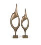 GINER Y COLOMER - Lot de 2 sculptures décoratives en aluminium finition bronze vieilli - Design abstrait - Grandeur: 96x28x15 cm et 83x23x15 cm