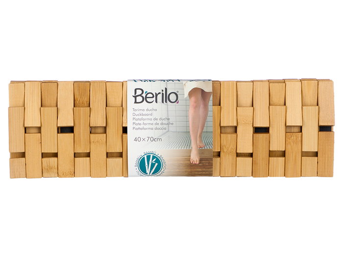 BERILO Tarima de bambou pour douche 40x70cm Marron