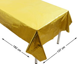 Nappe dorée 137x182 cm pour table de fête ou événement élégant