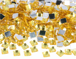 Innspiro Gemmes acryliques carrées jaunes 8x8 mm, 2000 unités