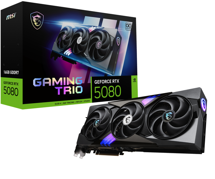 MSI Carte Graphique GeForce RTX 5080 16G TRIO OC, 16 Go GDDR7, PCIe 5.0, 3 Ventilateurs MSI Carte Graphique GeForce RTX 5080 16G TRIO OC, 16 Go GDDR7, PCIe 5.0, 3 Ventilateurs