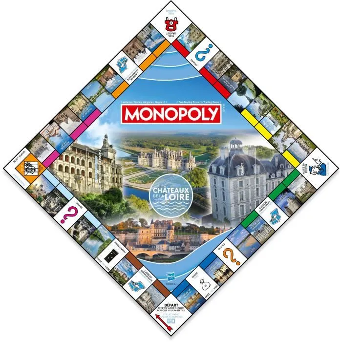 Winning Moves MONOPOLY Châteaux de la Loire - Jeu de société captivant avec châteaux emblématiques - À partir de 8 ans, 2 joueurs ou plus