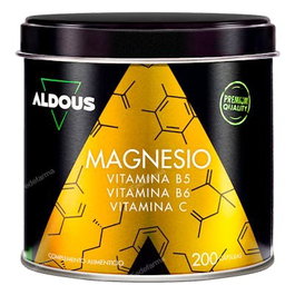 ALDOUS BIO Magnésium avec Vitamine C, B5 et B6, 200 capsules