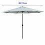 Marbueno Parasol Acero 8 Varillas D270 cm Polyester Blanc Jardin, Piscine, Terrasse