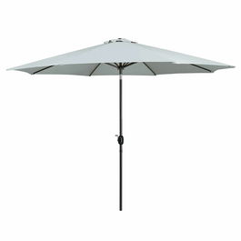 Marbueno Parasol Acero 8 Varillas D270 cm Polyester Blanc Jardin, Piscine, Terrasse