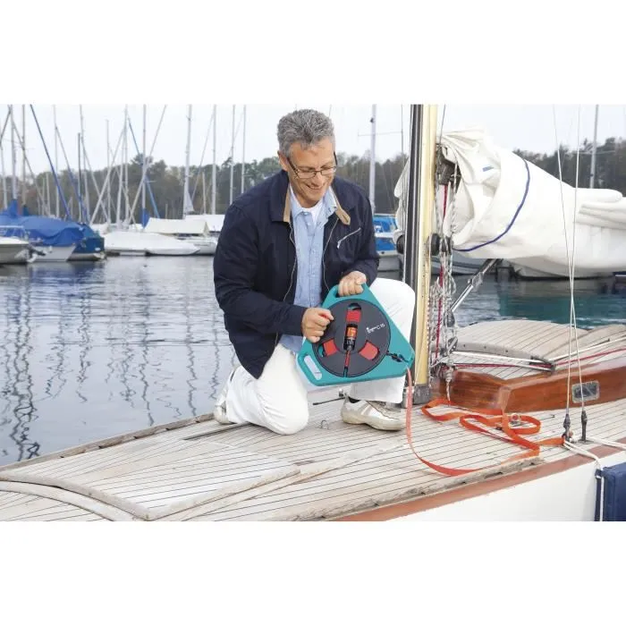 Gardena - Tuyau d'arrosage plat textile Classic 15, 15m, diamètre 12mm, pression max. 25 bar, résistant au gel et aux UV, avec enrouleur et lance, Garantie 5 ans