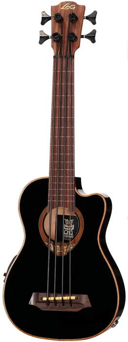 LAG Bajo Lag Tiki Uku Fretless A/E avec Cutaway, guitare basse électro-acoustique