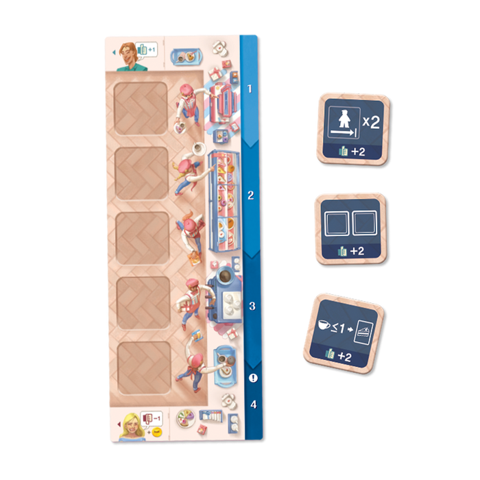 Korea Board Games KBGCR02 Coffee Rush: Tartas Deliciosas - Extension de jeu de plateau avec tartes, 2 à 4 joueurs, 30 minutes
