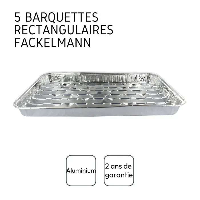 FACKELMANN Lot de 20 barquettes en aluminium 34 x 23 cm pour cuisson et barbecue