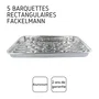 FACKELMANN Lot de 20 barquettes en aluminium 34 x 23 cm pour cuisson et barbecue