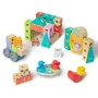 Melissa & Doug Blockables - La Ville - Jeu de construction 73 pièces avec blocs en bois, figurines et voitures - Jouet éducatif pour enfants dès 2 ans