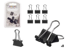 PINCELLO Set de 8 pinces clips noires petit format