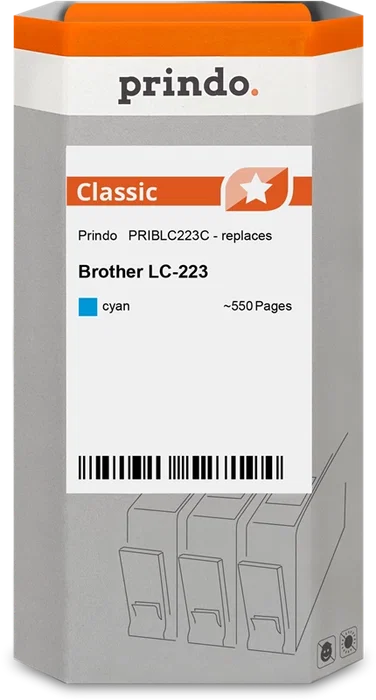 Cartouche d'encre cyan compatible Brother LC223C Prindo Classic Cartouche d'encre cyan compatible Brother LC223C Prindo Classic