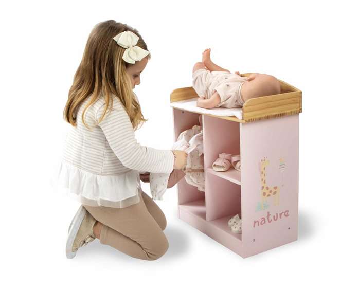 Muñecas Arias - Perchero / Changer Nature - Portemanteau et table à langer - 37x20x48 cm - Bois naturel - Enfant 36 mois et plus Muñecas Arias - Perchero / Changer Nature - Portemanteau et table à langer - 37x20x48 cm - Bois naturel - Enfant 36 mois et plus