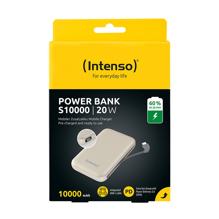 Intenso S10000 Powerbank 10000 mAh Beige 20W avec USB-C