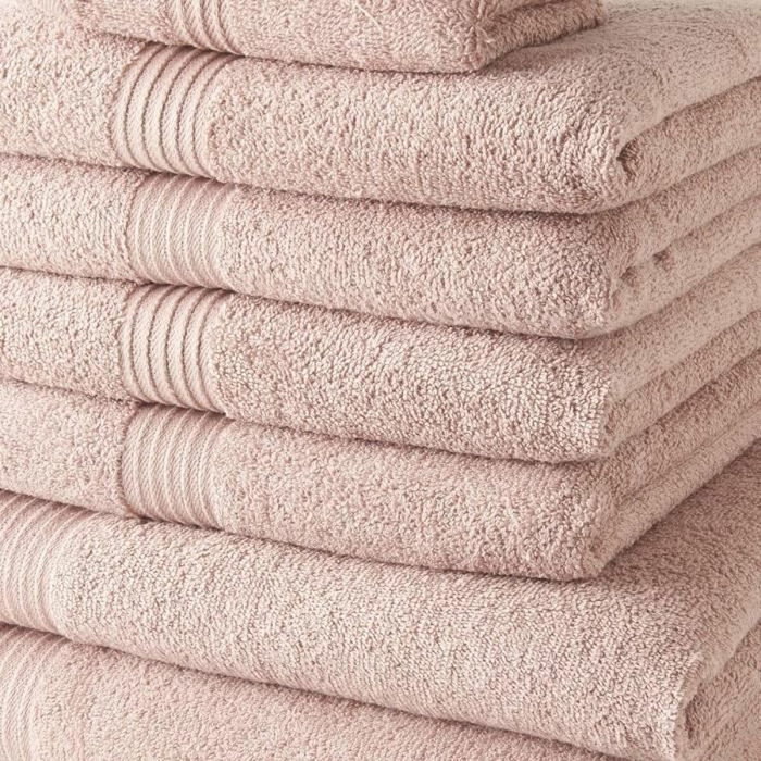 Today Lot de 10 serviettes et draps de bain Rose Today Lot de 10 serviettes et draps de bain Rose