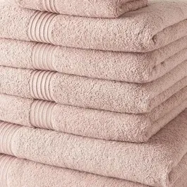 Today Essential - Lot de 10 pièces (4 serviettes 30x50 cm, 4 serviettes 50x90 cm, 2 drap de bain 70x130 cm) en 100% coton - Rose